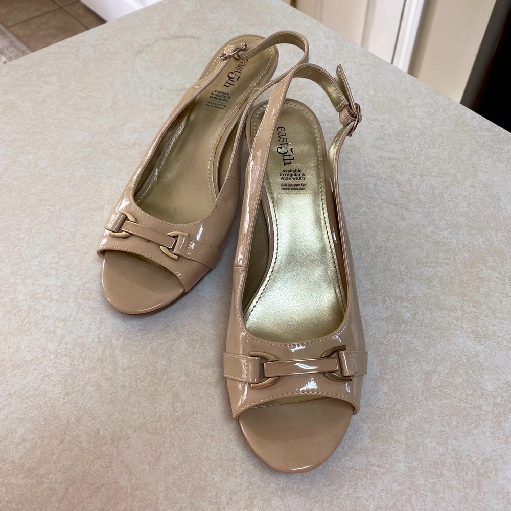 JCP East 5th patent leather sandals